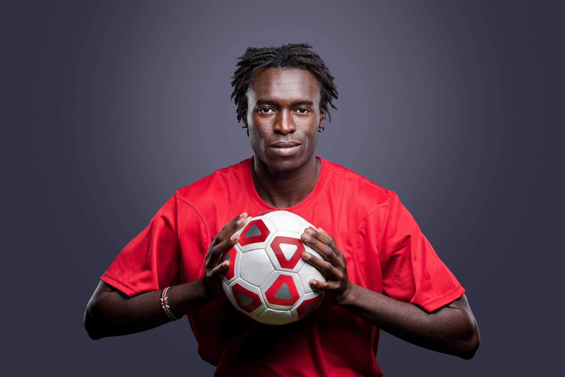 Young African American man soccer player